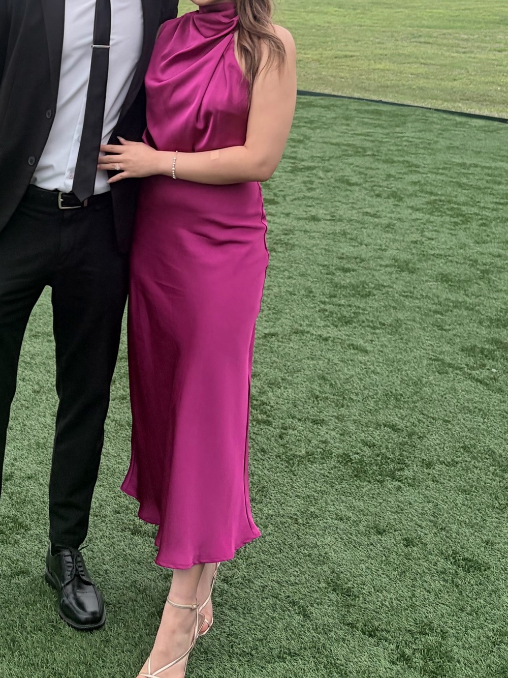Showpo Magenta Halter Neck Dress and